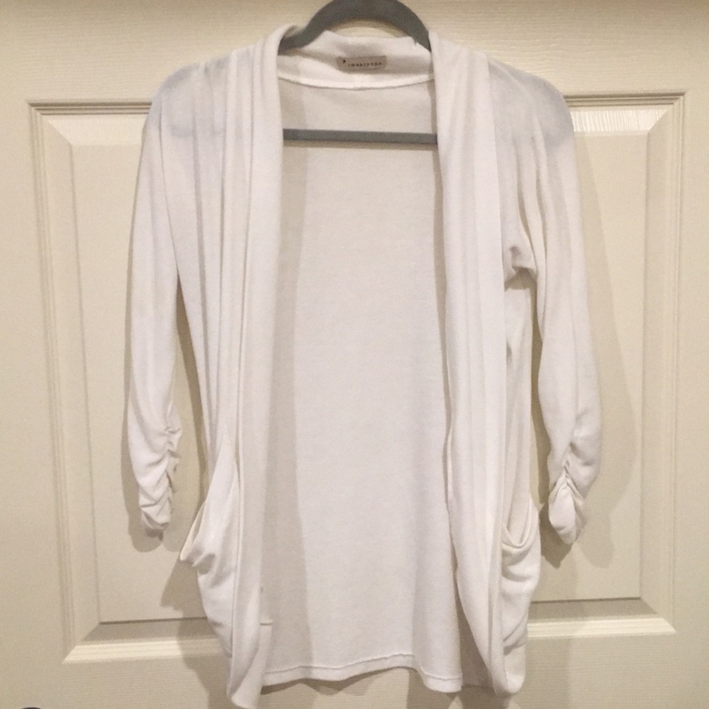 White cardigan